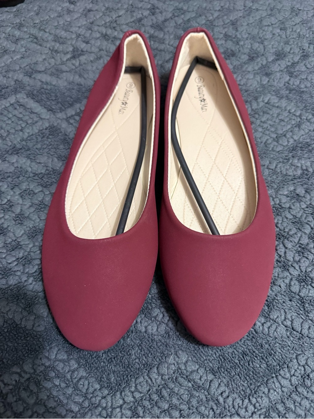 Women’s Burgundy Slip-On Ballet Flats by